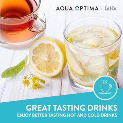 Aqua Optima Evolve+ Water Filter Cartridges 6 Pack - Fits Brita Jugs & Alternative for Maxtra Filters* - Reduces Limescale, Chlorine and Other Impurities - by LAICA (Packaging May Vary)