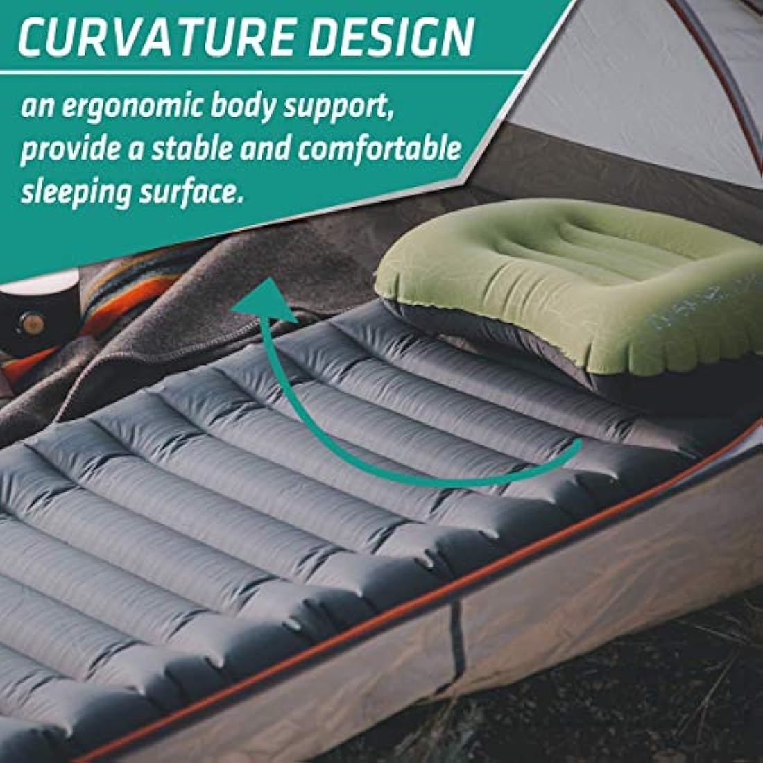 Trekology UL80 Camping Mat, Camping Sleeping Mat, Camping Bed inflating Camping Roll Mat, Camping Mattress Inflatable Camping Mat Camp Mat Lightweight Sleeping Mat Sleeping Pad Roll Up Mattress Single