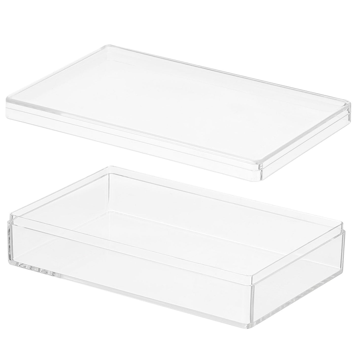PATIKIL Acrylic Box with Lid 4.33" x 2.76" x 0.98", Clear Acrylic Display Boxes Plastic Square Cube Containers Storage Organizer for Candy Tiny