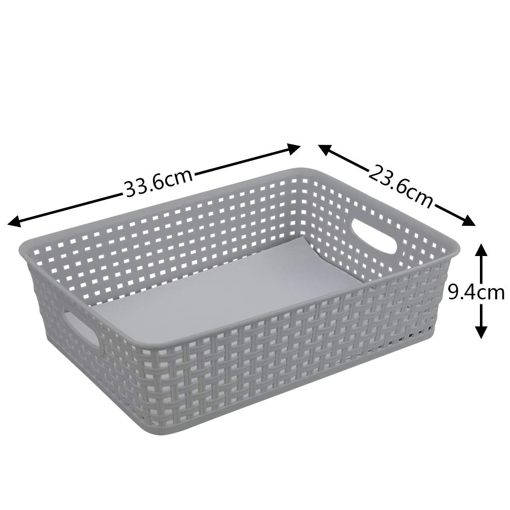 Gitany 6 Pack Desktop Storage Baskets, Plastic Office Baskets, A4 Storage Tray