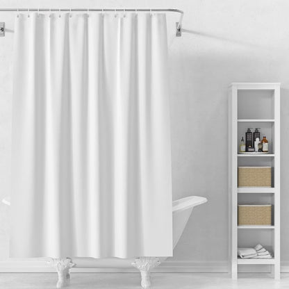 hjwanyin Shower Curtain, Long Shower Curtain Made of Mould PEVA, Stylish and Water Repellent Shower Liner for Bathroom (White, 180 * 200cm)