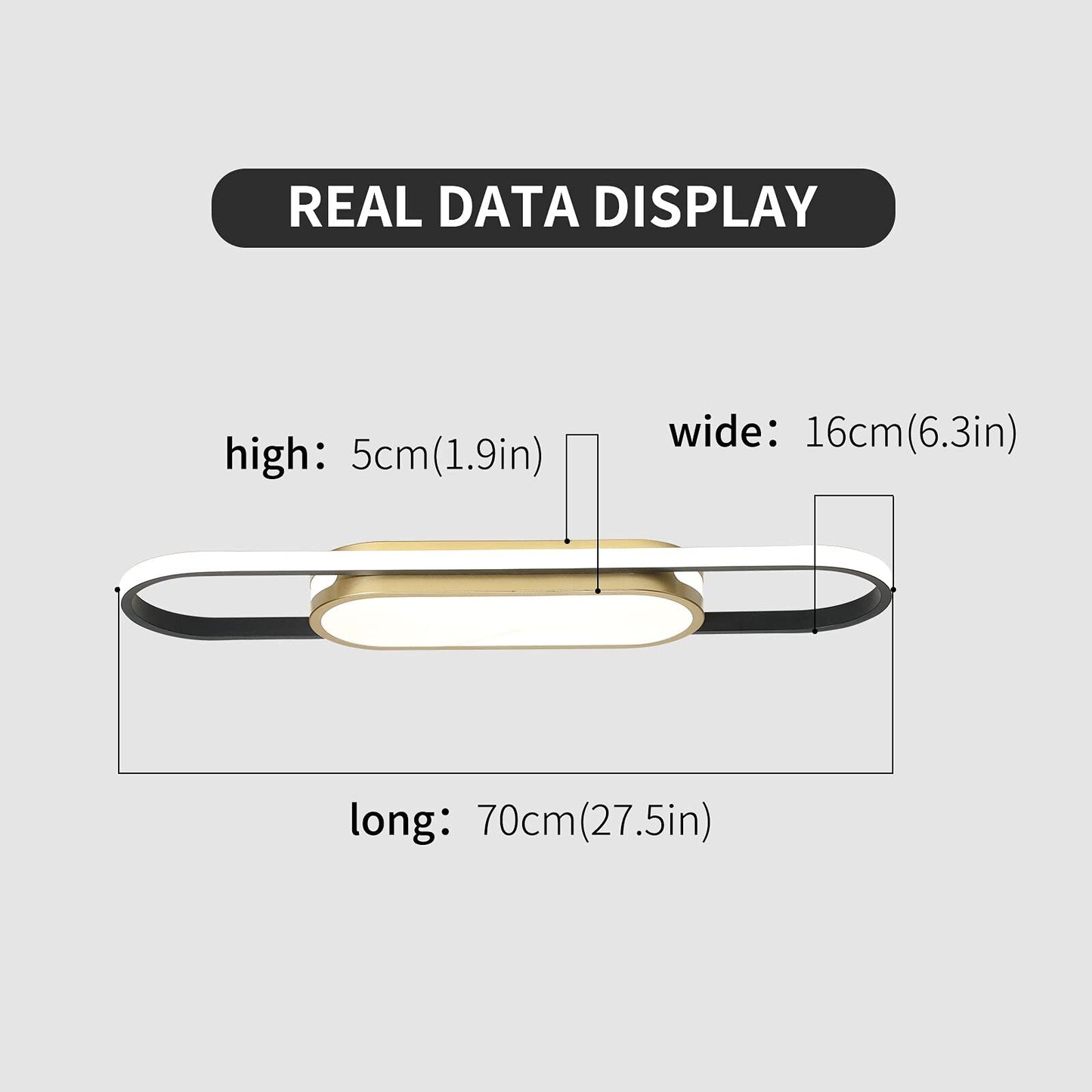 Oninio Modern Linear LED Ceiling Light 70cm Ceiling Lamp Dimmable Ceiling Lights with Remote Control Chandelier Ceiling Light for Living Room,