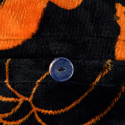 Sleepdown Halloween Spooky Ghost Black Orange Flannel Fleece Reversible Duvet Cover Quilt Bedding Set with Pillowcase Warm Soft Easy Care Bed Linen - Single (135cm x 200cm), 5056557512508