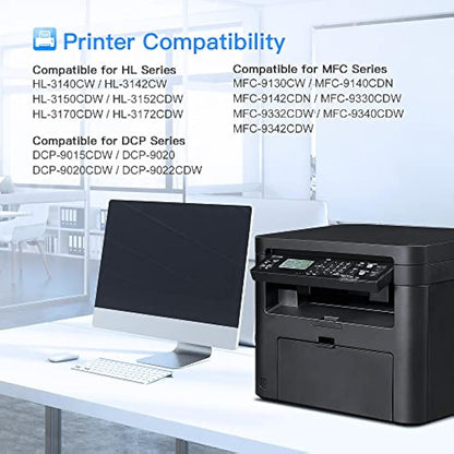 TN241 TN245 Toner Cartridge Compatible with Brother TN242 TN246 TN-241 TN-245 for Brother MFC-9332CDW MFC-9142CDN DCP-9022CDW DCP-9020CDW DCP-9017CDW HL-3152CW CDW MFC-911 40CDN (5 Pack)