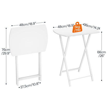 HOOBRO Side Table, Folding Tray Table, Snack Dinner Table for Eating at Couch, Sofa End Table for Small Space, Living Room, Industrial, Easy Storage