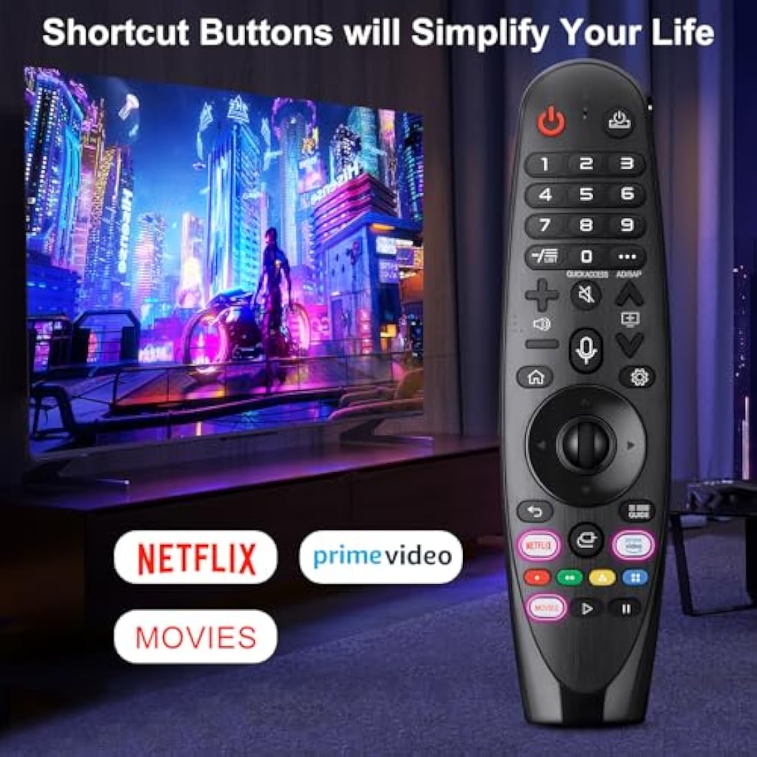 Voice Magic Remote for LG UHD OLED QNED NanoCell 4K 8K Smart TV Magic Remote AKB75855501 AN-MR20GA AN-MR19BA AN-MR18BA Replacement, with Pointer Function