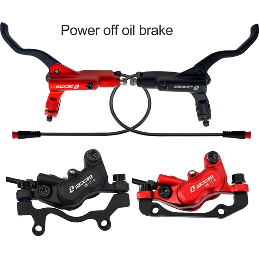 NYK ZOOM HB-876-E MTB 4 Piston Hydraulic Disc Brake E- Bike Power Off Oil Brakes