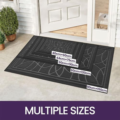 DEXI Door Mat 60 x 120 cm, Rubber Backing Dirt Trapper, Heavy Duty Non-Slip Entrance Rug, Easy Clean Shoes Scraper Doormat for Outdoor and Indoor,