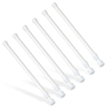 6Pcs Tension Rod, Goowin 25-40cm Tension Rods for Windows, No Drilling Rustproof Spring Adjustable Tension Curtain Rod for Doors, Windows