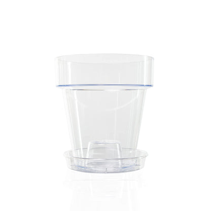 Kalapanta Transparent Plastic Pot for Orchids, with Drainage Holes and Saucer (2, ? 16 cm)