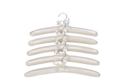 Xiabing Anti-Slip Satin Padded Clothes Hangers with Rotatable Hooks No Shoulder Bump for Women Heavy Sweaters, Coats, Suits (5, Cream-colored)