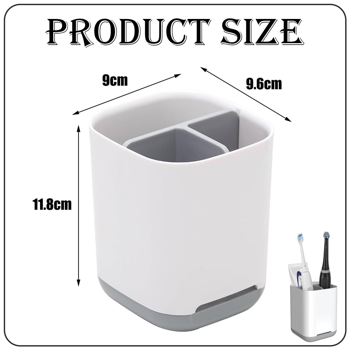 Toothbrush Holder Set, Freestanding Bathroom Tooth Brush Holder for Bathroom, Ceramic Toothbrush Holder for Electric & Manual Toothbrushes