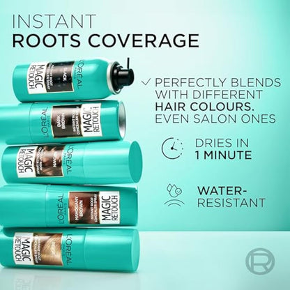L’Oréal Paris Magic Retouch Instant Root Concealer Spray, Quick Grey Coverage, Easy Application, Shade: Dark Brown, 75ml