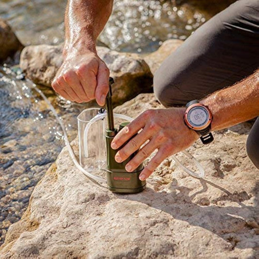 Survivor Filter PRO - Portable Hand Pump Survival Water Filter - Outdoor Water Filter Camping