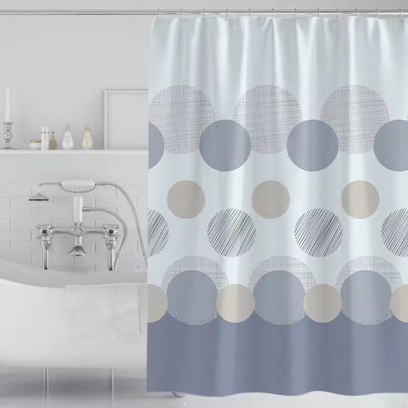 GONOVE Shower Curtain 200 x 200cm Mildew Resistant Waterproof Polyester Fabric Circle Bathroom Shower Curtain Liner Washable Bath Curtain with Hooks,