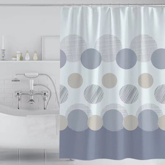 GONOVE Shower Curtain 240 x 200cm Mildew Resistant Waterproof Polyester Fabric Circle Bathroom Shower Curtain Liner Washable Bath Curtain with Hooks,
