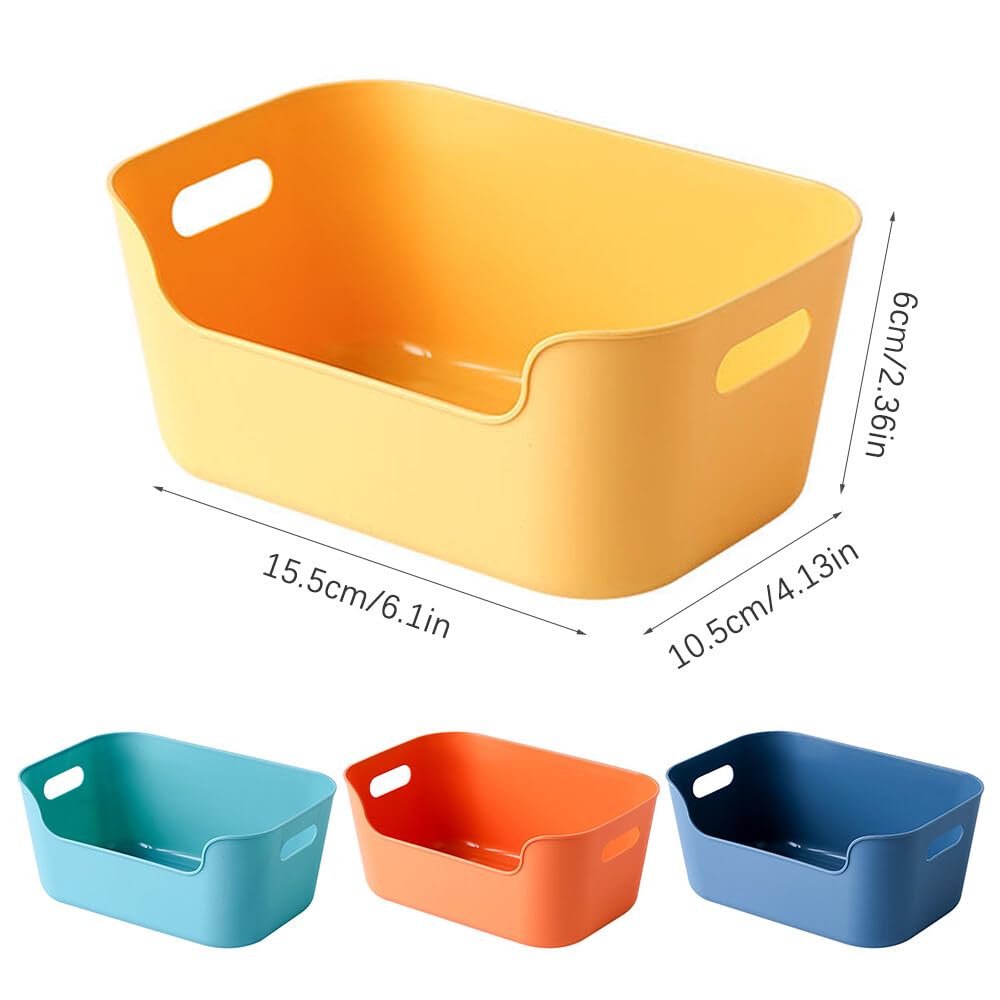 Small Basket, 8PCS Stackable Storage Box, Plastic Organizer Storage Baskets