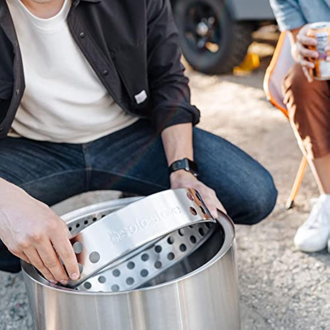 Solo Stove Ranger with Stand Portable Fire Pit Stainless Steel Portable Fire Pits for Wood Burning and Low Smoke Great Camping Stove for S'mores and Hot Dogs | 15x12.5 Inches Outdoor Fire Pits