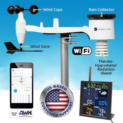 Ambient Weather WS-1965 WiFi Weather Station with Remote Monitoring and Network Access Ambient Weather