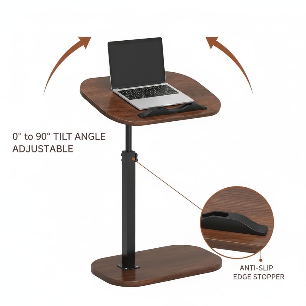 SFHKZCM C Shaped Side Table Adjustable Sofa Table Space Saving Design Stylish and Sturdy Versatile Functionality Easy Assembly Small Side Tables for