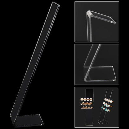 SOFPLATE 4Pcs Acrylic Hair Clip Stand Barrette Holder Display L Shaped Rectangle 1.5 x 2 x 7.5 Inch Blank Hairpin Storage Organizer Rack for Selling
