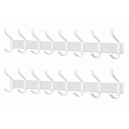 MEIJO Coat Hooks Wall Mounted, Coat Rack Wall Mounted Stainless Steel with 8 Hooks Heavy Duty Coat Hooks for Door, Bedroom, Bathroom, Kitchen