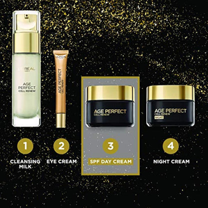Skin Expert L'Oreal Paris Age Perfect Cell Renew Revitalising Day Cream SPF 15 for Mature Skin 50 ml, (Pack of 1)