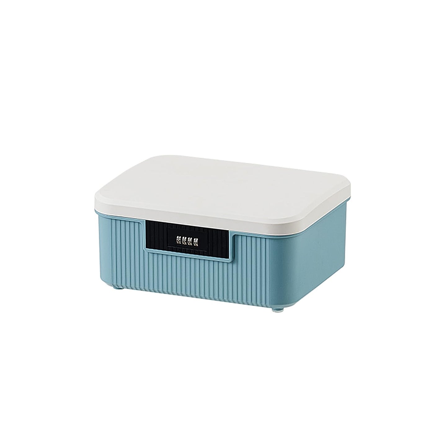 ANMOO 9L Lockable Storage Box with Combination Lock, Double Layer, Blue