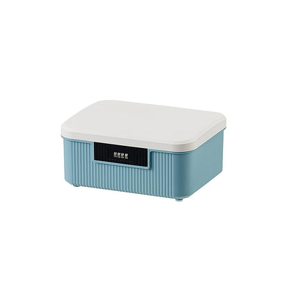 ANMOO 9L Lockable Storage Box with Combination Lock, Double Layer, Blue