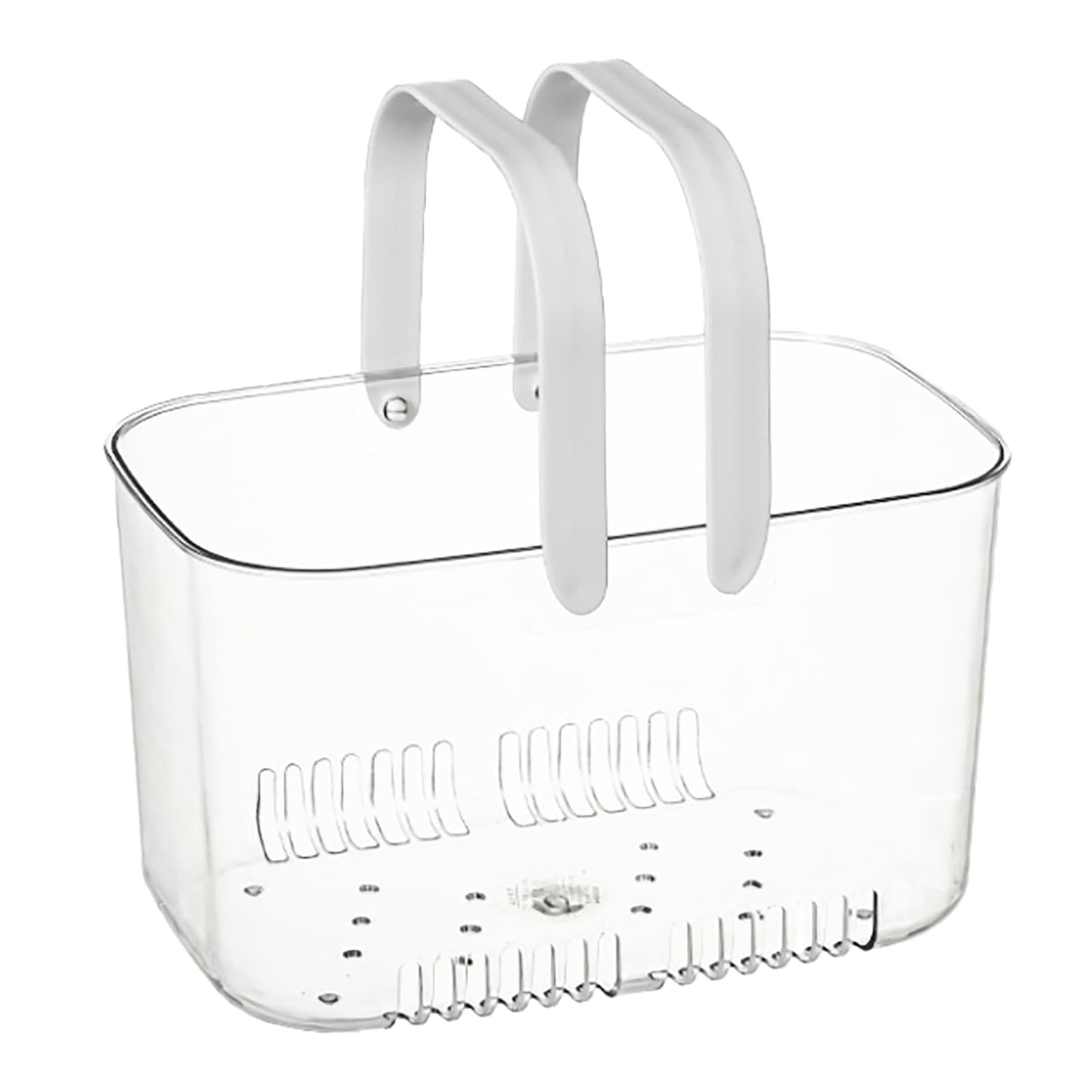 NOENNULL Shower Caddy Basket, Plastic Storage Basket with Handle, Large Capacity Storage Portable Shower Caddy Hollow Design Clear Bathroom Basket