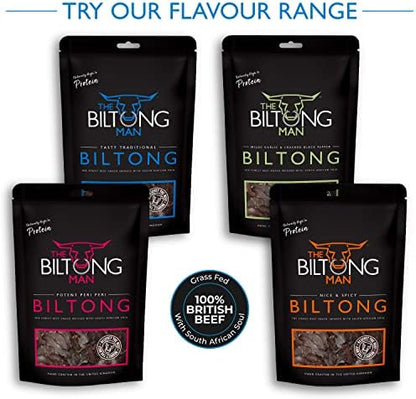 The Biltong Man Combo I Tasty Traditional Lean Beef Biltong & Droëwors Sticks I Healthy High Protein Dried Beef and Sausage Snack | 1Kg (2 x 500g)
