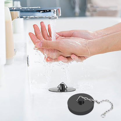 Yeenano Sink Plug,2 Pcs Kitchen Sink Plug Universal Rubber Drain Stopper with Stainless Steel Chain Sink Plug Replacement For Bathtub Sink Bathroom