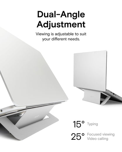 MOFT Laptop Stand for Desk, Adhesive Laptop Stand with Open Design for Heat Dissipation, 2 Adjustable Viewing Angles