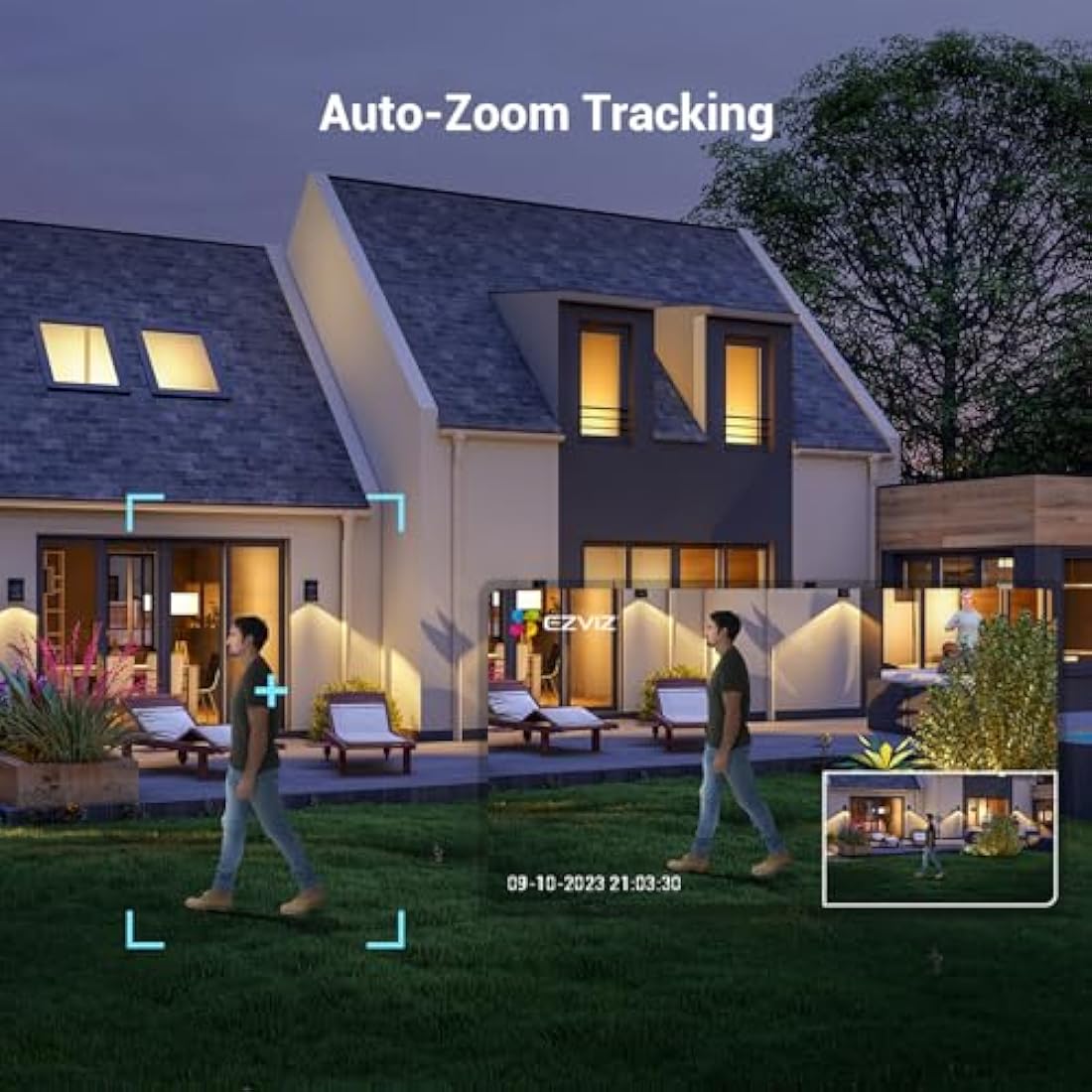 EZVIZ 3K Wifi Security Camera Outdoor Wired, No Monthly Fee, 512GB SD Supports, 360° PT, Colour Night Vision, Human/Vehicle Detection, Auto-Track, Home Wifi CCTV System, Alexa/Google (C8c 5MP)