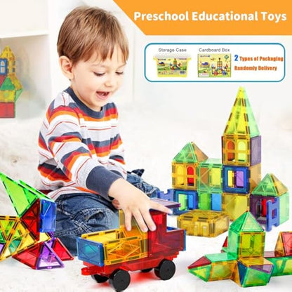 Magblock 120 PCS Magnetic Blocks, Magnetic Tiles Building Blocks for Kids Toys丨Magnet Toys Set 3D Building Blocks for Toddler Boys and Girls