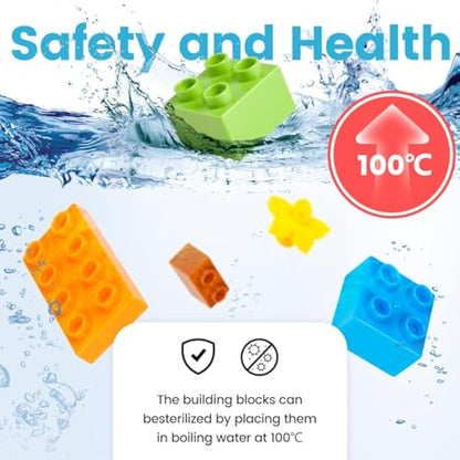 WYSWYG Classic Big Building Block Set, Large 240 Pieces Building Bricks, Compatible with All Major Brand Bulk Bricks, Toddler STEM Toys for Boys Girls Age 3 4 5 6 Years Old