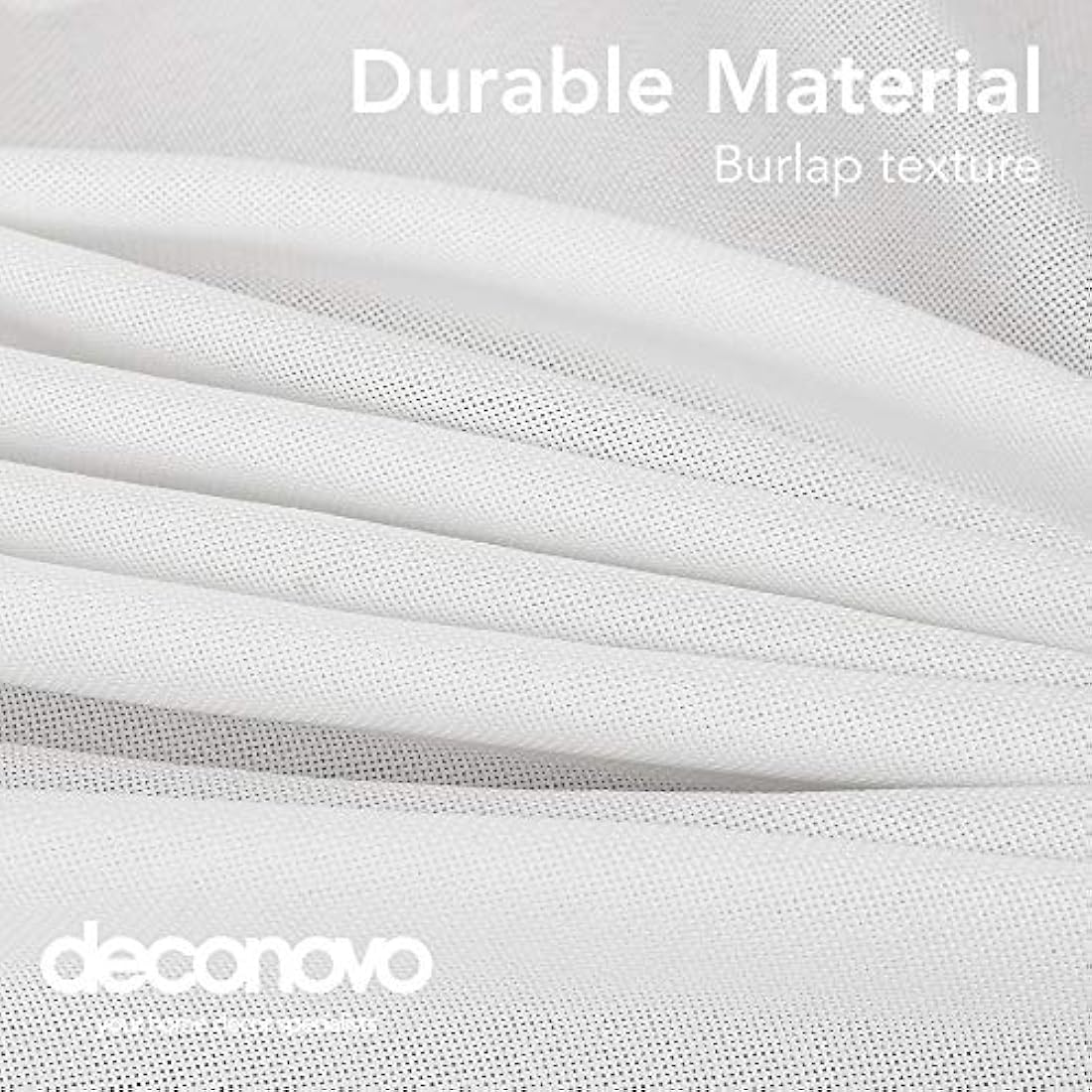 Deconovo Faux Linen Tablecloth Rectangle Water Resistant Table Cloth for Dinning 52x90in(132x229cm) White