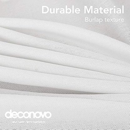 Deconovo Solid Faux Linen Rectangle Tablecloth Water Resistant Table Cloth for Wedding 51x63in(130x160cm) White