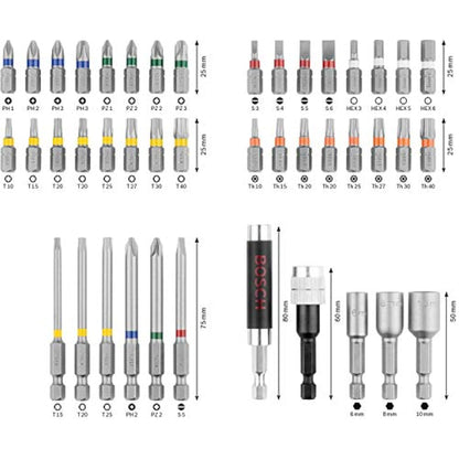Bosch Professional 43-piece Screwdriver Bit & Nutsetter Set (drill accessories)