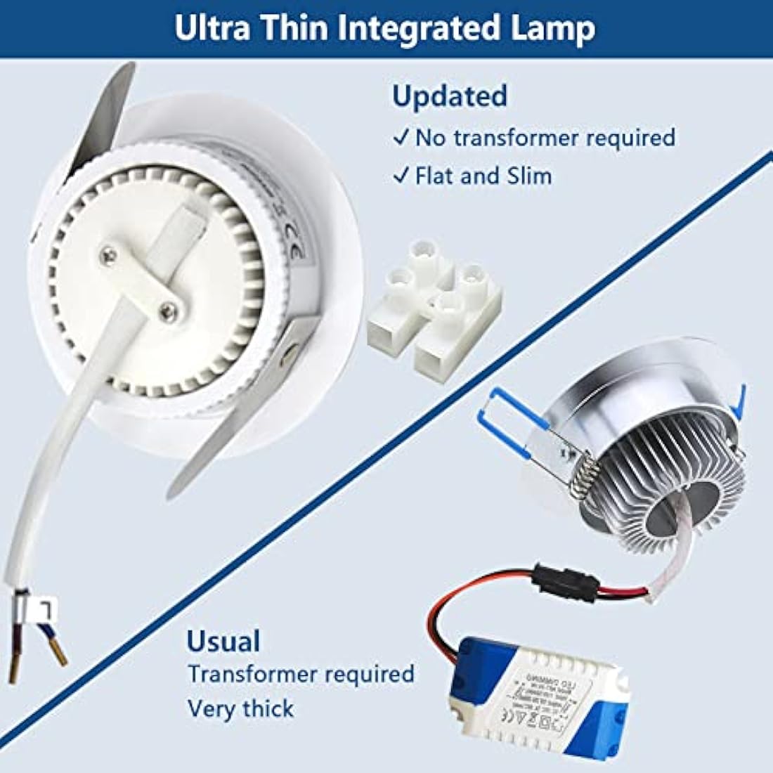 HiBay 10x 5W LED Downlights Ceiling Spot Lights Ultra Slim Recessed Down Light IP44 White Spotlights Cool White 6000K Bathroom Downlighters 240V