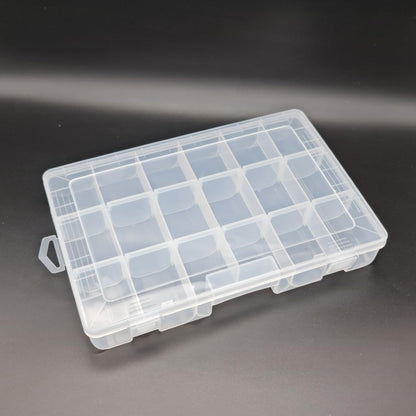SHC Web Medium Adjustable 18 Compartment Box - Craft/Hobby Organiser Case for Beads/Findings/Sewing/Embroidery/Parts Storage - Removable Dividers