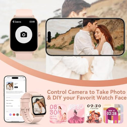 Smart Watch for Women Answer/Make call & Alexa Built-in, 1.8" Fitness Watch Men with 100+ Sport Modes & IP68 Waterproof, Fitness Tracker with Heart Rate Sleep Monitor, Step Counter for iOS Android