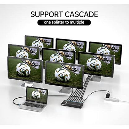 4K HDMI Splitter 1 in 8 out, 1 to 8 Distributor MT-VIKI 8 Way 1x8 For 8 Monitor HDTV CCTV 3D Supports EDID HDCP +UK Power Supply