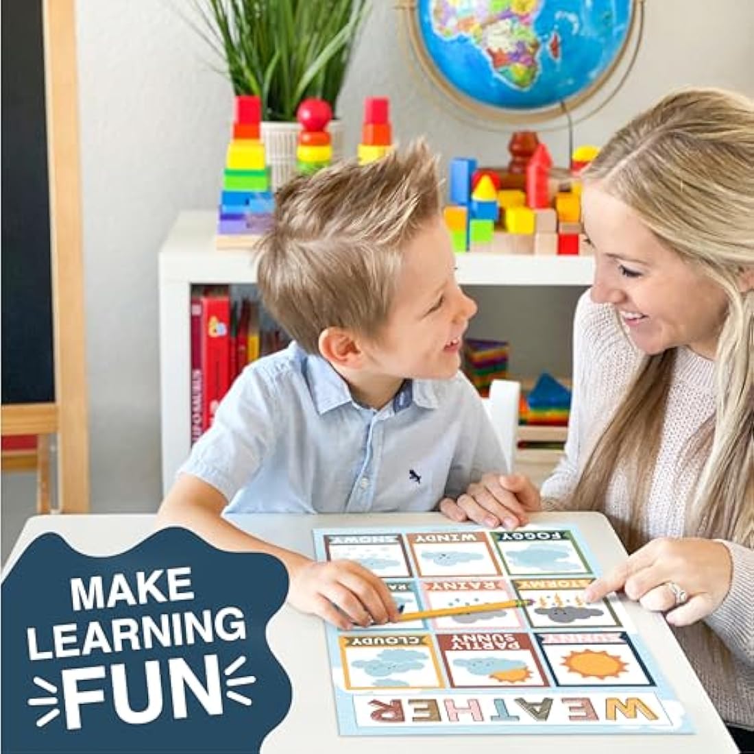 Hadley Designs 16 Boho Kids Educational Posters for Toddlers - Teacher Posters for Classroom Posters Elementary, Pre K Learning Posters for Toddlers 1-3