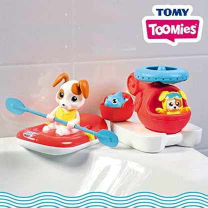 Toomies E73307C Tomy Sea Set Floating Helicopter and Rescue Raft Bundle – Water Spinning Rotor – Pilot Squirter – Baby Bath Toy & Pourer – Suitable from 12 Months