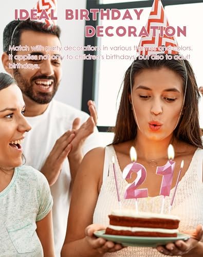 Girls Pink 70th Birthday Candles Set, Number 70 Candle with Girls Pink Long Candles, Birthday Candles for Cake, Birthday Candle, Cake Candles Cake Topper Decorations for Women Birthday Party Wedding