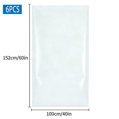 6 Pcs Extra Large Clear Plastic Storage Bags Set, 100 x 152 cm Reusable Flat Giant Extra Large Plastic Bags for Storage Suitcase Luggage Furniture