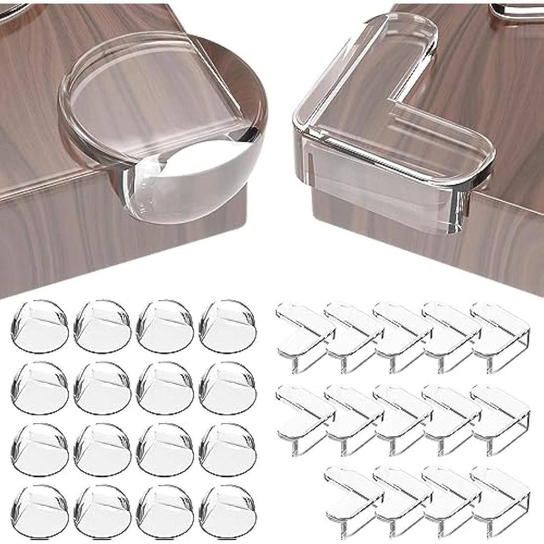 Peakally Corner Protectors for Baby 30 Pack, Thick Table Furniture Edge Protectors with Strong Adhesion, Table Corner Guard & Edge Safety Bumpers Clear