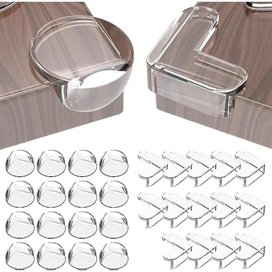 Peakally Corner Protectors for Baby 30 Pack, Thick Table Furniture Edge Protectors with Strong Adhesion, Table Corner Guard & Edge Safety Bumpers Clear