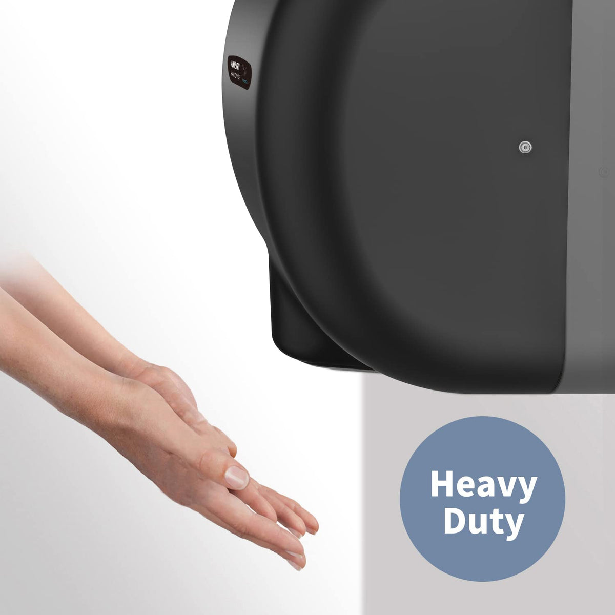 anydry 2800B Commercial Hand Dryer For Toilets,Heavy Duty Stainless Steel Electric Hand Dryers,With Banner.(Matte Black)